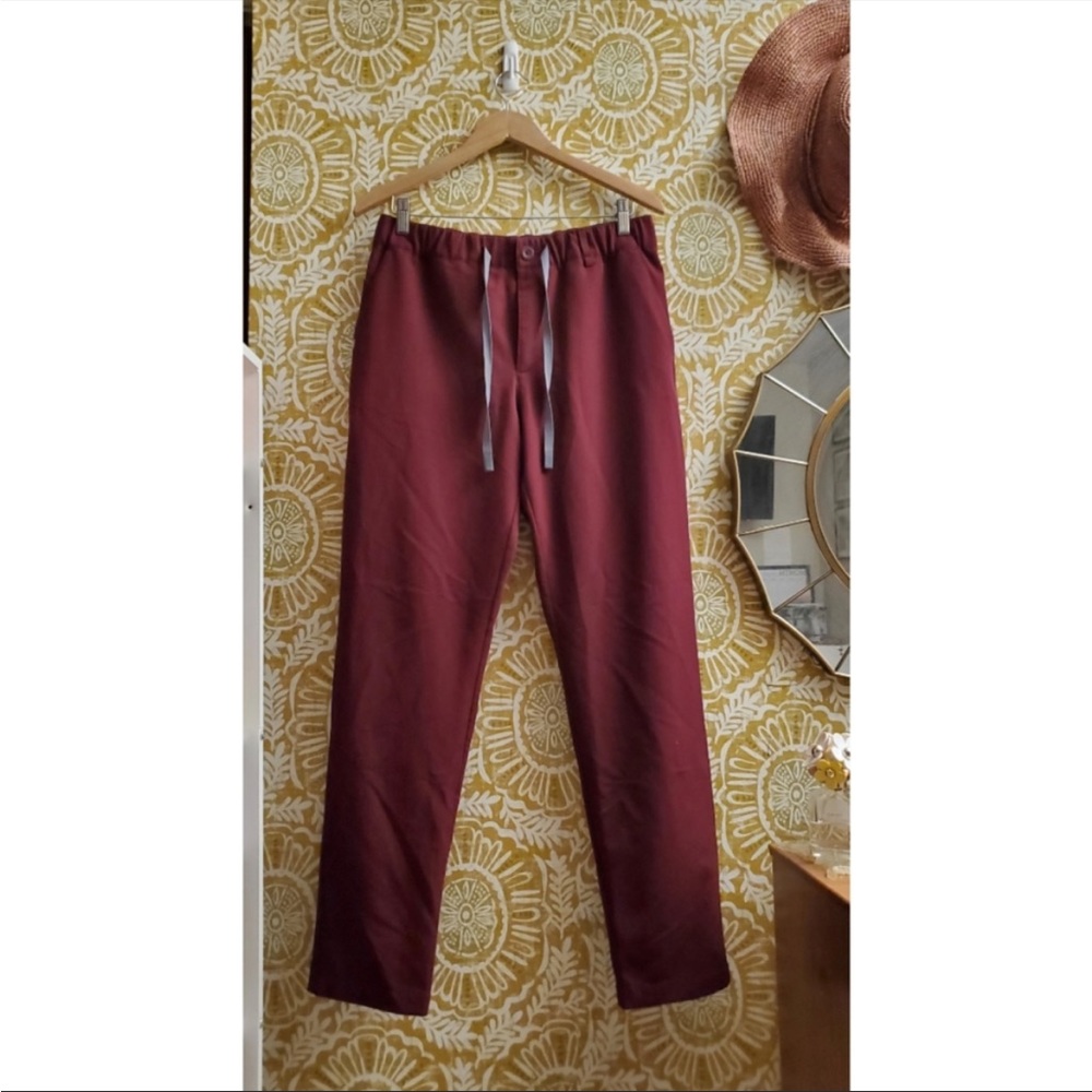 FIGS | Technical Scrubs Maroon w/Gray Drawstring
